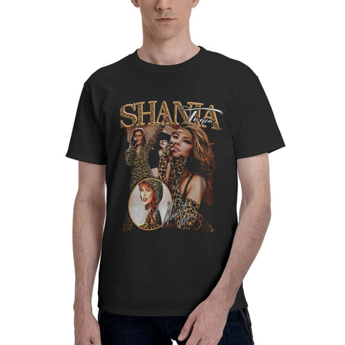 Shania Music Twain Singer Men's T Shirt Cotton Graphic Short Tees Soft Cotton Crew Neck Sleeve Tee X-Large Black Shania Music Twain Singer Men's T Shirt Cotton Graphic Short Tees Soft Cotton Crew Neck Sleeve Tee X-Large Black