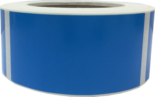 Blue Color Coding Labels 2 x 4" Inch Rectangle Shaped Colored Stickers for Inventory Semi Gloss Strong Adhesive 500 Stickers/Roll