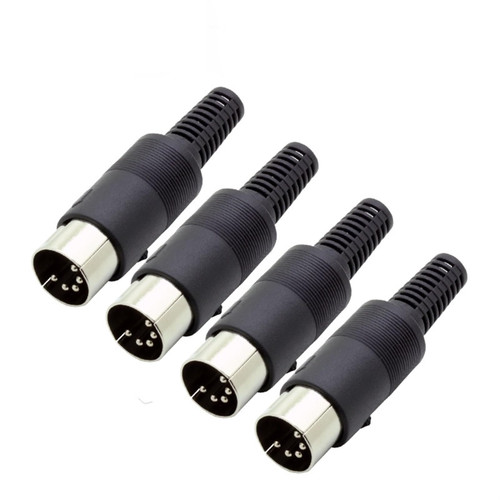 FOUNCY 10Pcs/lot 5 Pin DIN Male Connector 5 Pin DIN Plug Jack with Plastic Connector Adapter