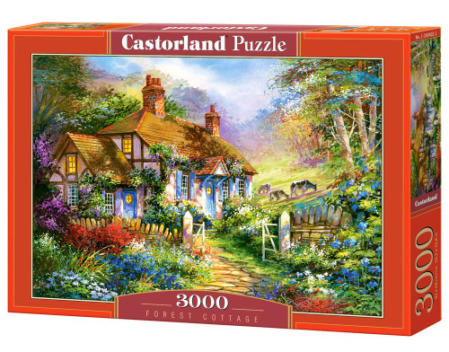 Castorland 3000 Piece Jigsaw Puzzles, Forest Cottage, Charming Nook, Pond, Countryside, Adult Puzzles, C-300402-2