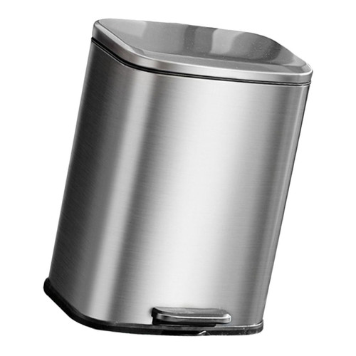 Yardenfun Stainless Steel Trashcan Stainless Steel Trash Can Kitchen Trash Bin Pedal Trash Holder Trash Can for Kitchen Stainless Steel Silver Household Wastebasket Bin Kitchen