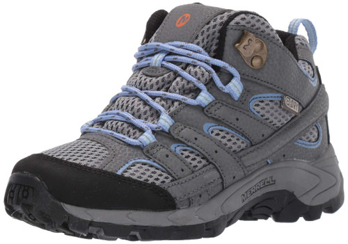 Merrell Moab 2 MID WTRPF Hiking Boot, Grey/Periwinkle, 12.5 Wide US Unisex Big_Kid