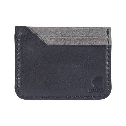 Carhartt Men's Front Pocket, Durable Canvas or Leather Wallet with & Without Money Clip, Black