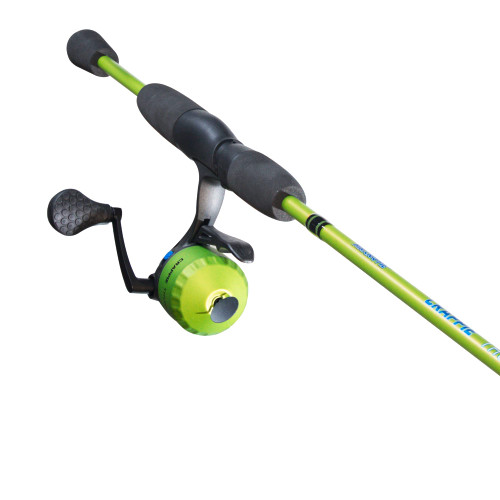 Lew's Crappie Thunder Underspin Reel and Fishing Rod Combo, 4-Foot 6-Inch 2-Piece Graphite Blank, Right or Left-Hand Retrieve, Crappie Thunder Green