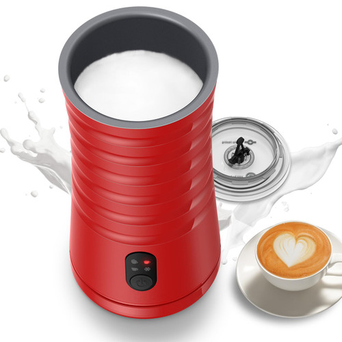 Milk Frother, Electric Milk Steamer 4 in 1 Foam Maker for Hot and Cold Milk Froth, Frother for Coffee, Latte, Cappuccino, Milk Warmer Heater, Non-Stick Interior