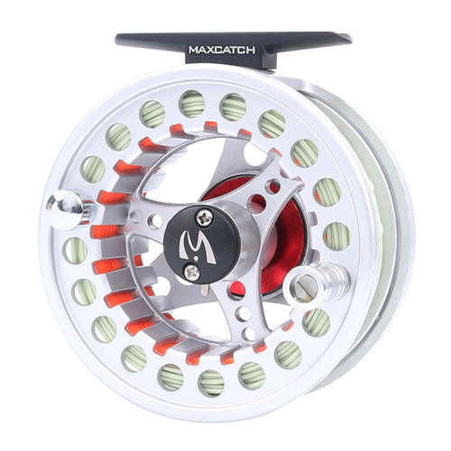 M MAXIMUMCATCH Maxcatch ECO Pre-Loaded Fly Fishing Reel Aluminum Body with Fly Line, Backing, Leader(3/4wt 5/6wt 7/8wt) (Silver ECO Reel with Line, 5/6 wt)