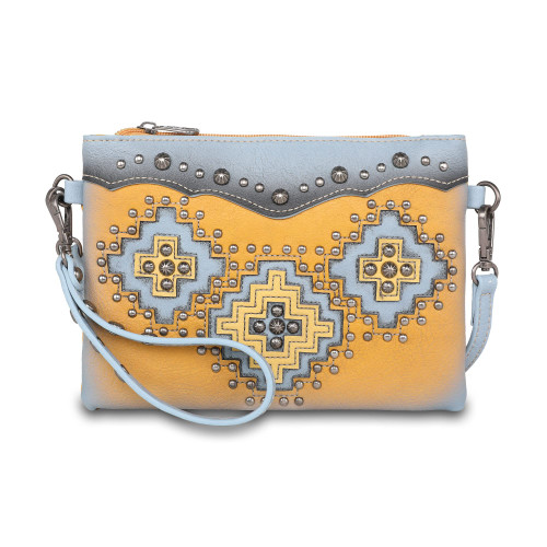 Montana West Western Aztec Collection Crossbody bag Wristlet Handbag Purse Clutch Shoulder Bag for Women MBB-MW1220-181YL
