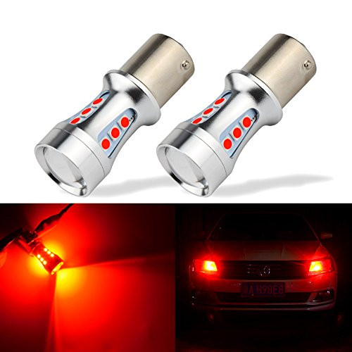 1156 LED Light Bulbs,12V BA15S P21W S25 1003 1141 18-SMD LED Bulbs For Car Rear Turn Signal lights Interior Brake Light Lamp Backup Lamps RV Camper lights(Red,2PCS)