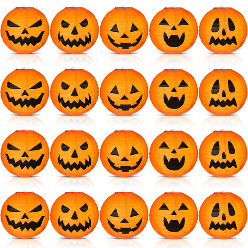Retisee 20 Pcs 8 Inch Halloween Pumpkin Paper Lantern Halloween Jack O Lantern Paper Lantern Orange Pumpkin Lantern for Halloween Party Halloween Pumpkin Hanging Paper Lantern for Indoor Outdoor Decor Retisee 20 Pcs 8 Inch Halloween Pumpkin Paper Lantern Halloween Jack O Lantern Paper Lantern Orange Pumpkin Lantern for Halloween Party Halloween Pumpkin Hanging Paper Lantern for Indoor Outdoor Decor