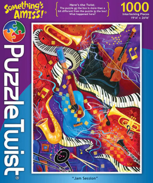 PuzzleTwist Jigsaw Puzzle | Jam Session | Something's Amiss! Series | 1000 Pieces | Music Instruments Family Pastime