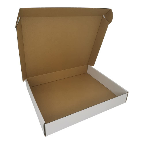 CH-BOX 13x11x2'' Small Shipping Boxes 25 Pack, Corrugated Cardboard Mailers for Business, White (CM13112-25)