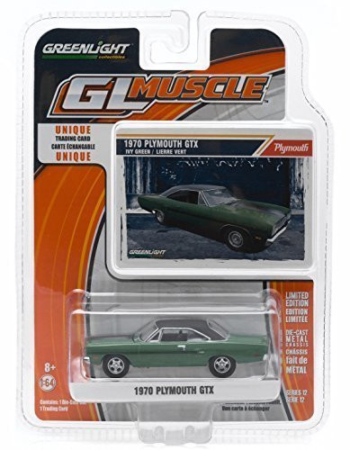 1970 PLYMOUTH GTX (Ivy Green) * GL Muscle Series 12 * Greenlight Collectibles 1:64 Scale 2015 Die-Cast Vehicle & Trading Card