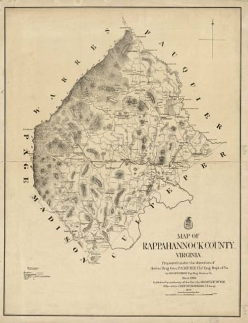 1866 | 1875 Map of Rappahannock County, Virginia - Size: 18x24 - Ready to Frame - Rappahannock Count 1866 | 1875 Map of Rappahannock County, Virginia - Size: 18x24 - Ready to Frame - Rappahannock Count