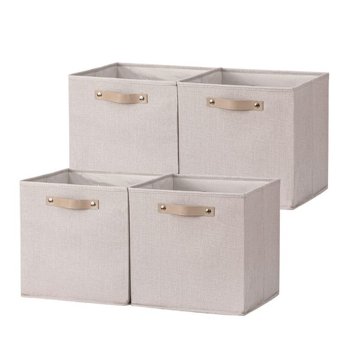 DULLEMELO Cube Storage Organizer Bins, Fabric Cube Storage Bins for Closet Nursery Storage, 12x12 Cube Storage Bins with Handles for Toy Book Magazine Towel Storage, Decorative Baskets for Shelves