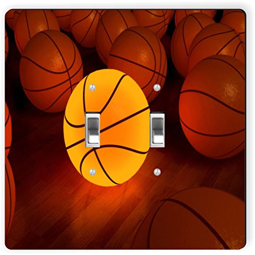 Rikki Knight 1993 Double Toggle Basketball Glow Ball Design Light Switch Plate