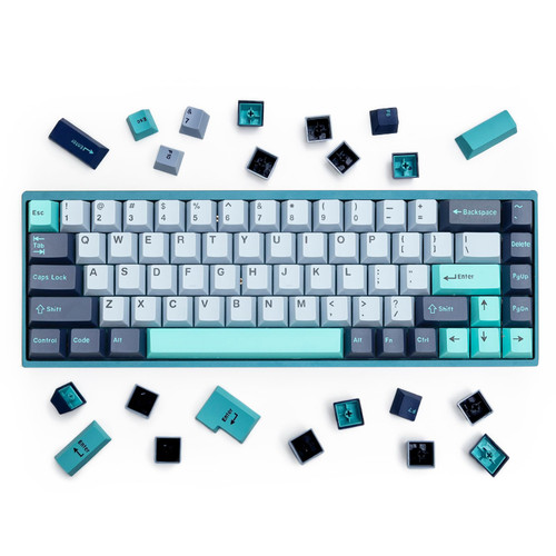 XDK Custom Keycaps 173 Keys Double Shot PBT Keycap Set Cherry Profile for Cherry Gateron MX Switches ISO ANSI Layout Mechanical Keyboard (Light Hammerhead Shark)