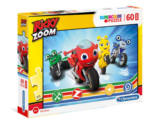 Clementoni 26462 Ricky Zoom Supercolor Zoom-60 Maxi Pieces-Made in Italy-Puzzle Kids 4 Years +, No Color