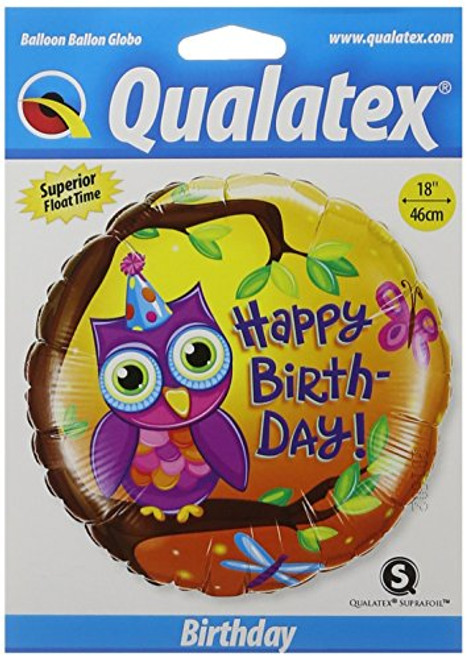 PIONEER BALLOON COMPANY B'day Owl Foil Pack, 18", Multicolor PIONEER BALLOON COMPANY B'day Owl Foil Pack, 18", Multicolor