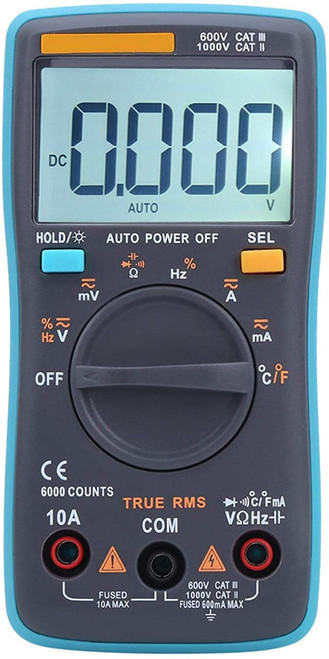 Sanzang Voltmeter Diode AC DC Multimeter Thermocouple Capacitance Tester High Sensitivity for Indoor Outdoor for Home with Backlight 6000 Counts