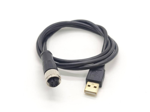 Elecbee M12 to USB Cable M12 4Pin A Code Female to USB 2.0 A Male Assembly 1M AWG26