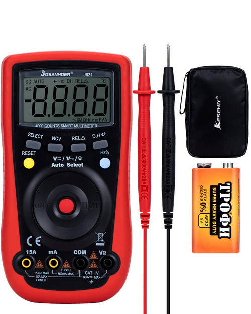 JOSANHOER 4000 Counts Voltage Tester Digital Multimeter, AC/DC Voltage, AC/DC Current, Resistance, Continuity Test, Diode, NCV, Frequency