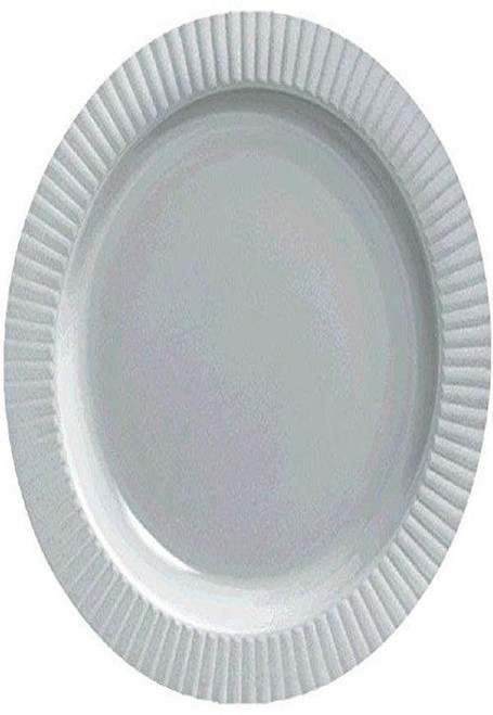 amscan Shiny Round Premium Plastic Plates, 7 1/2", Silver