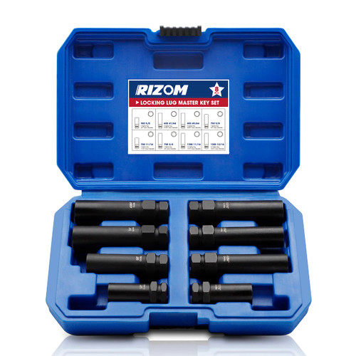 Rizom 8-Piece Locking Lug Master Key Set, SAE/Metric Inner Wheel Lock Removal Kit for Easily Removing Locking Lug Nuts on Aftermarket Wheels Rizom 8-Piece Locking Lug Master Key Set, SAE/Metric Inner Wheel Lock Removal Kit for Easily Removing Locking Lug Nuts on Aftermarket Wheels