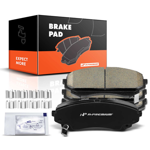 A-Premium Front Ceramic Disc Brake Pads Set Compatible with Select Cadillac Models - CTS 2008 2009 2010 2011 2012 2013 2014, with Hardware, 4 Pcs