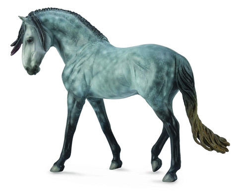 Collecta Andalusian Stallion Dark Dapple in Window Box (1:12 Scale), Grey Collecta Andalusian Stallion Dark Dapple in Window Box (1:12 Scale), Grey