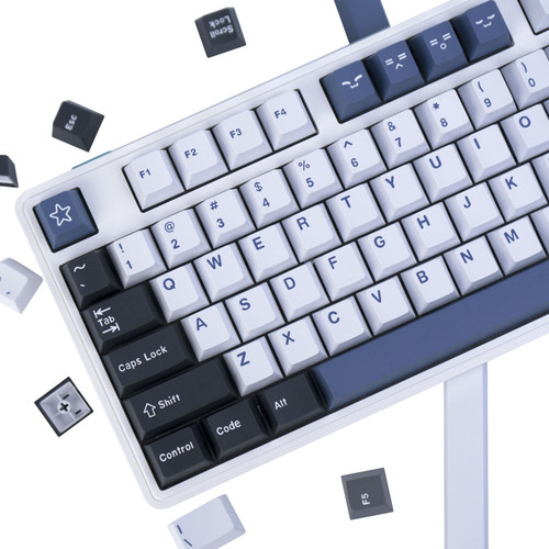 GEKUCAP 173 Keys Arctic Blue White Keycaps Double Shot PBT Customized Keycap Set Cherry Profile for Cherry MX Gateron Kailh Switches 60% 65% 70% 75% 95% ISO ANSI Layout Mechanical Keyboard