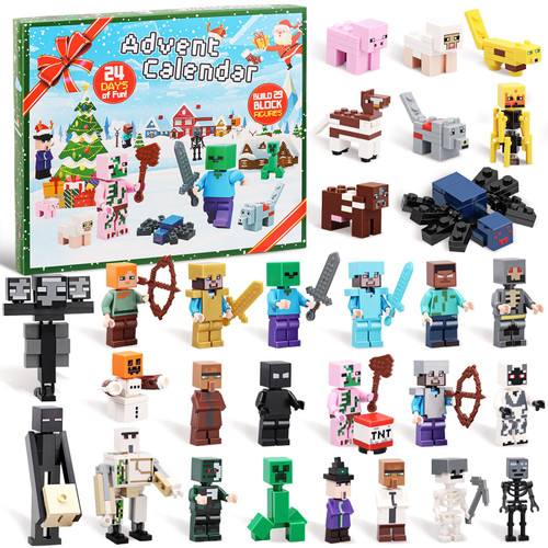 Christmas Advent Calendar 2023 Boys, 24 Days Toy Figures Building Blocks Countdown Calendar Including 29 Characters, Boys Advent Calendar Surprise Christmas Gift for Kids Boys Girls Fans