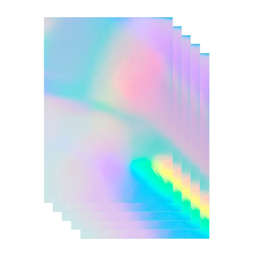 100 Sheets Holographic Printable Sticker Paper 8.5 x 11 inch Waterproof Sticker Paper Rainbow Vinyl Sticker Paper for Inkjet/Laser Printer