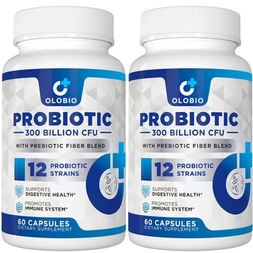 300 Billion CFU Probiotic, Probiotics for Women Men, 12 Probiotics Strains + 3 Prebiotics, Daily Probiotic Supplement, Probiotics for digestive health, Immune, Gut & Bloating, Shelf Stable, 120 Counts