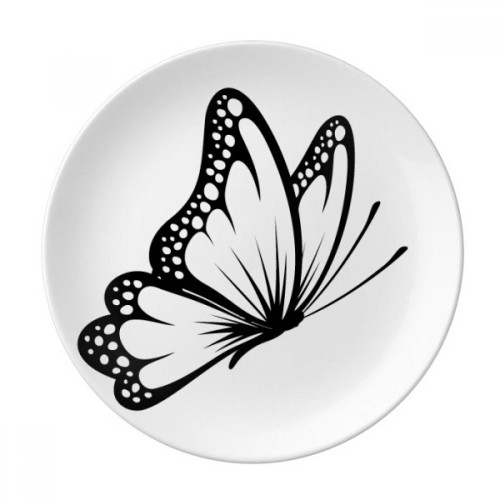 Simple Vintage Butterfly in Black Plate Decorative Porcelain Salver Tableware Dinner Dish