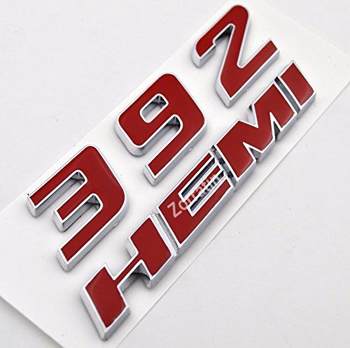 zorratin Red 392 HEMI Emblem Badge Plate Decal with Sticker for Dodge Challenger SRT 6.4L SRT8 Jeep