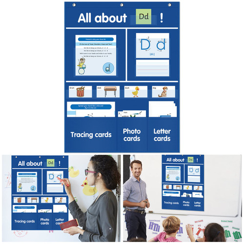 KIKIGOAL ALL About Letter Pocket Chart Alphabet Letter Tracing Activity Wall-Word Pocket Chart for Learning Alphabet, Chants, Words - Preschool Kindergarten Homeschool Must Haves