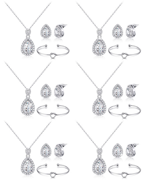 Fumete 6 Sets Bridesmaid Jewelry Set for Wedding Necklace Earrings Bracelet Bridesmaid Jewelry for Bridesmaid Gifts Fumete 6 Sets Bridesmaid Jewelry Set for Wedding Necklace Earrings Bracelet Bridesmaid Jewelry for Bridesmaid Gifts