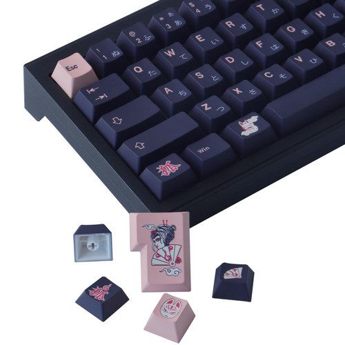 JOMKIZ PBT Keycaps, 148 Keys Dye Sublimation Cherry Profile Keycaps Japanese Keycap Set for Cherry MX Switches ISO/ANSI Layout Mechanical Keyboards