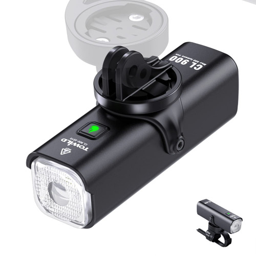 TOWILD CL900 Bike Lights for Night Riding,Compatible with Garmin/GoPro Mount,900 Lumen Bike Headlight,2600mAh Rechargeable Battery,Waterproof Bike Front Light for Commuter Cyclists-Fits All Bikes TOWILD CL900 Bike Lights for Night Riding,Compatible with Garmin/GoPro Mount,900 Lumen Bike Headlight,2600mAh Rechargeable Battery,Waterproof Bike Front Light for Commuter Cyclists-Fits All Bikes