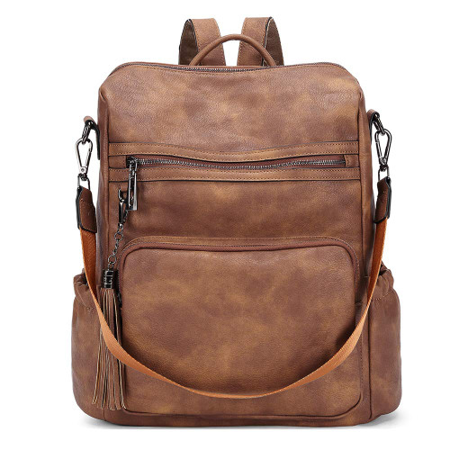 CLUCI Backpack Purse for Women Large Travel Backpack Leather Fashion Designer Ladies Shoulder Bags with Tassel Two-toned Brown CLUCI Backpack Purse for Women Large Travel Backpack Leather Fashion Designer Ladies Shoulder Bags with Tassel Two-toned Brown