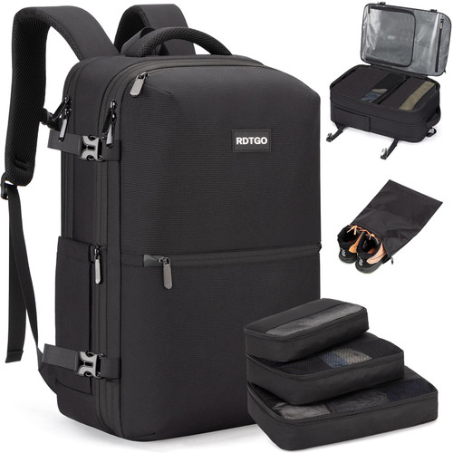 RDTGO Travel Backpack for Men Women, 40L Flight Approved Carry on Backpack with 4 Packing Cubes, Expandable 17 Inch Laptop Backpack, Large Waterproof Casual Daypack for Weekender Business Work Hiking RDTGO Travel Backpack for Men Women, 40L Flight Approved Carry on Backpack with 4 Packing Cubes, Expandable 17 Inch Laptop Backpack, Large Waterproof Casual Daypack for Weekender Business Work Hiking