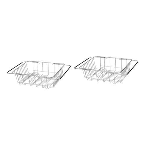 DECHOUS 2pcs Sink Drain Rack Stainless Steel Utensil Holder Kitchen Sink Caddy Kitchen Utensils Holder Stainless Steel Dish Drying Rack Stainless Steel Sink Dry Rack for Dishes Dish Racks