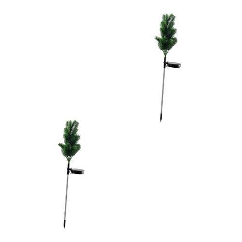 BESTOYARD 2pcs Out Door Decor Outdoor Decor Garden Lights Decorative Solar Christmas Tree Light Christmas Pathway Lights Solar Christmas Tree Stake Light Plastic Garden Solar Tree Stake Lamp