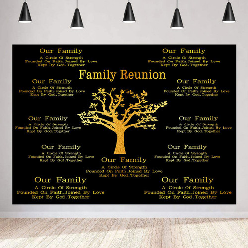 MEETSIOY Family Reunion Backdrop for Family Reunion Party Decorations Glittering Our Family Reunion Background for Party Photography Family Reunion Favors 10x7ft BJZSMT183