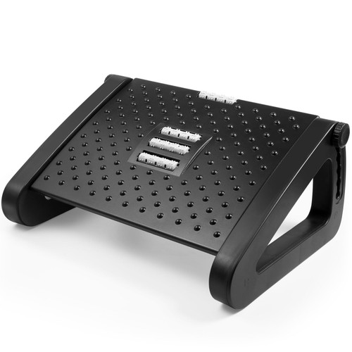 NUOBESTY Footrest Under Desk with Massage Surface Ergonomic Foot Rest Foot Stool for Desk with Tilt Angle Adjustment for Home Office Black
