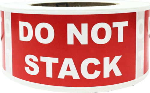 Do Not Stack Warning Shipping Labels 2 x 4" Inventory Warehouse Stickers - 500 on a Roll