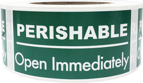 PERISHABLE Open Immediately Labels 2 x 4 Inch 500 Total Stickers on a Roll