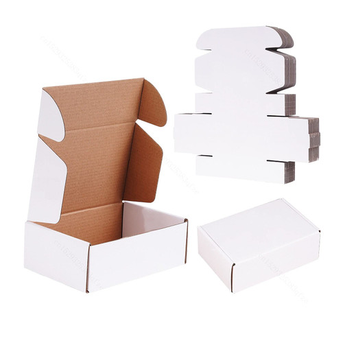 25pcs 6x4x2 Inch Shipping Boxes, Corrugated Cardboard Mailing Box for Small Business and Gift (White)
