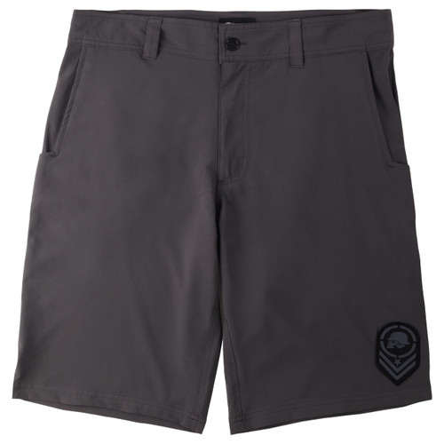 Metal Mulisha Mens Crooked 2 Hybrid Boardshorts, Charcoal Gray, 32