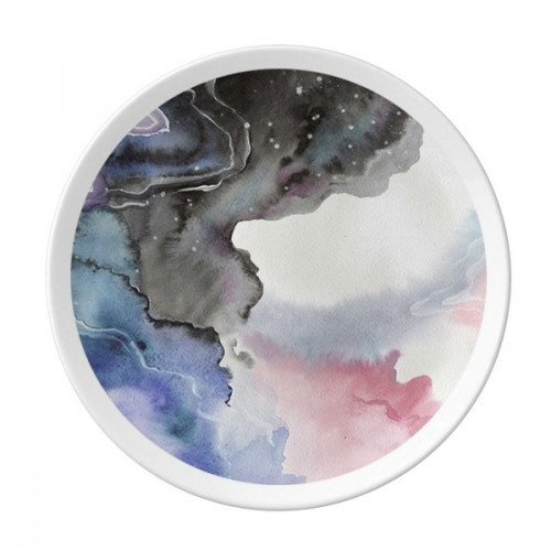 Ink Watercolor Shading Abstract Dessert Plate Decorative Porcelain 8 inch Dinner Home
